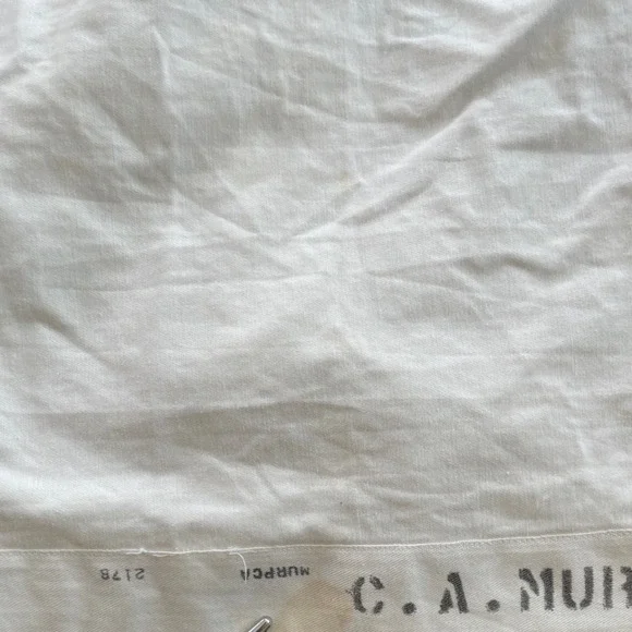 Vintage US NAVY Military Sailor White Long Sleeve Uniform Shirt Stencil Print - Picture 13 of 14